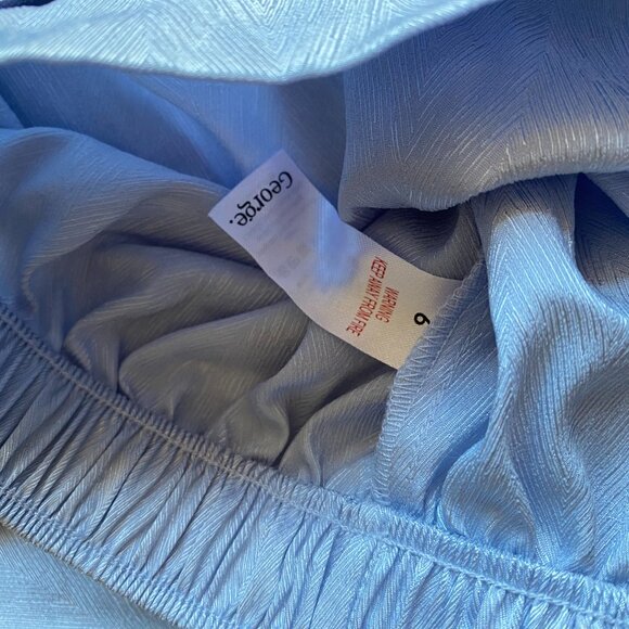 George Blue Satin Traditional Pyjamas SET Lingerie Size 6 - Picture 7 of 9